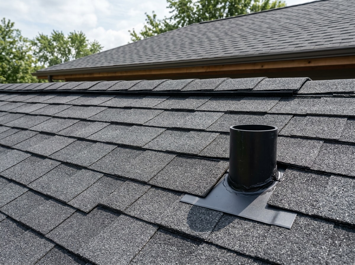 Completed architectural shingle roof on a New Caney, TX home