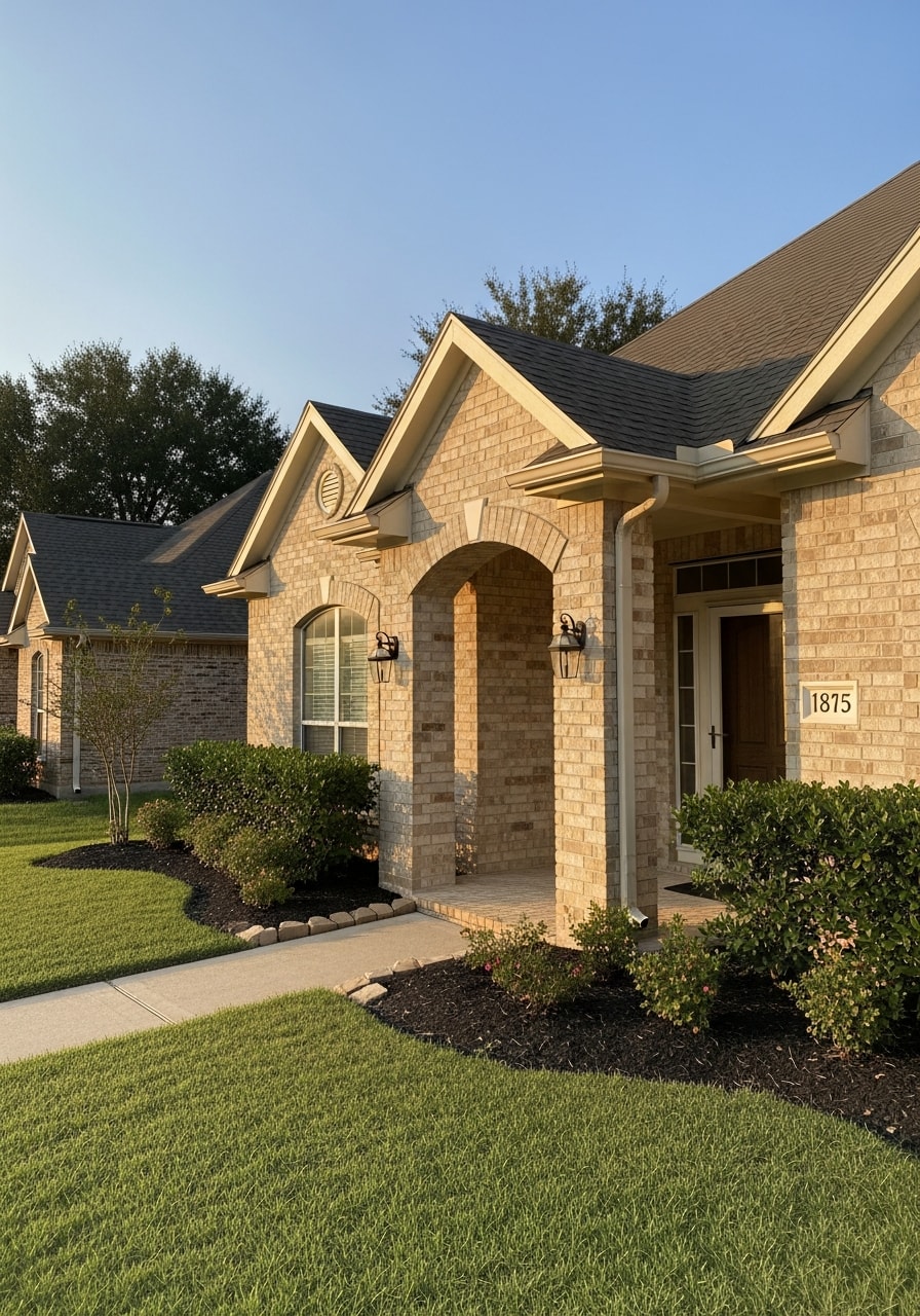 Pearland home entrance showcasing updated details and professional craftsmanship.